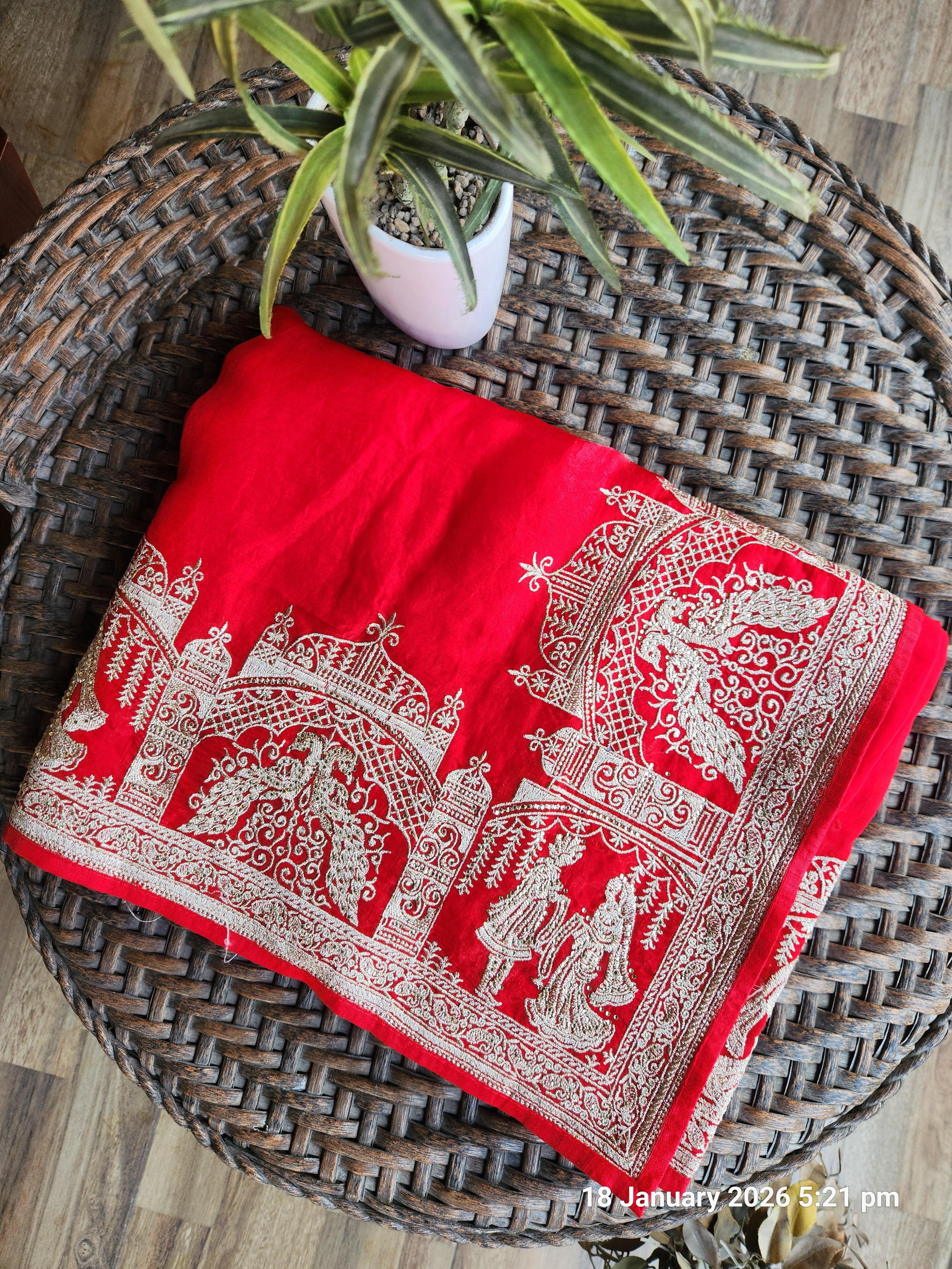 Kalyanam Theme Wedding Saree - Red