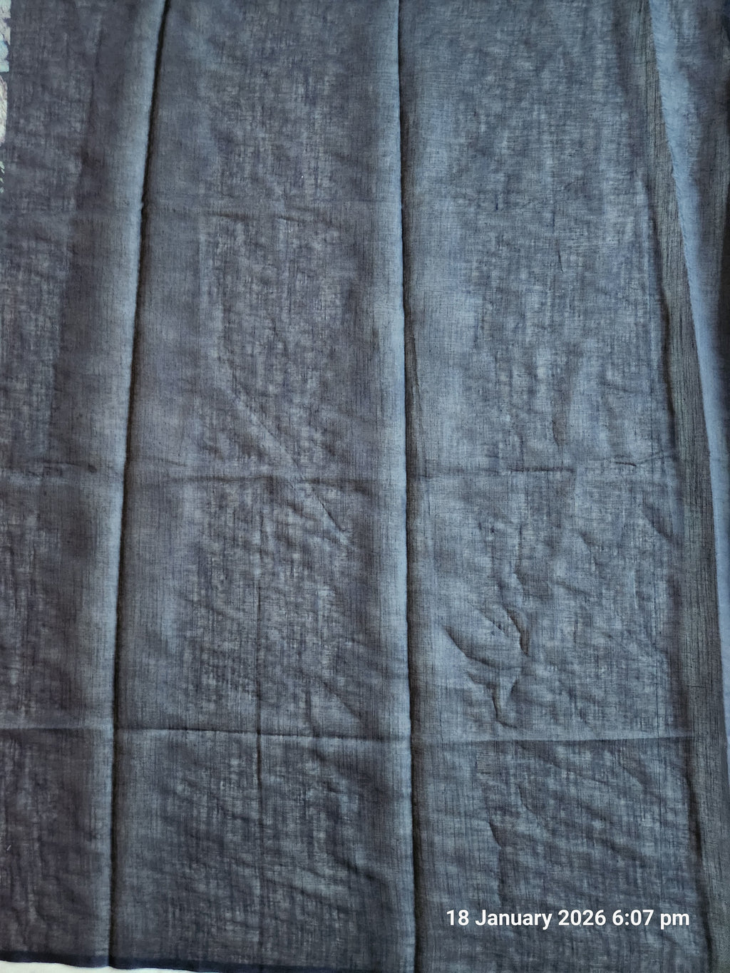 Traditional Floral & Paisley Motif Saree in Deep Blue Tones - Blue