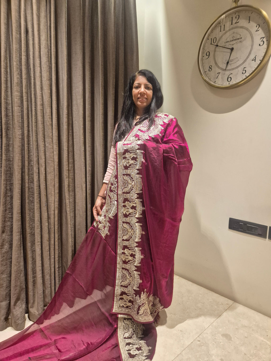 Kalyanam Theme Wedding Saree - Wine