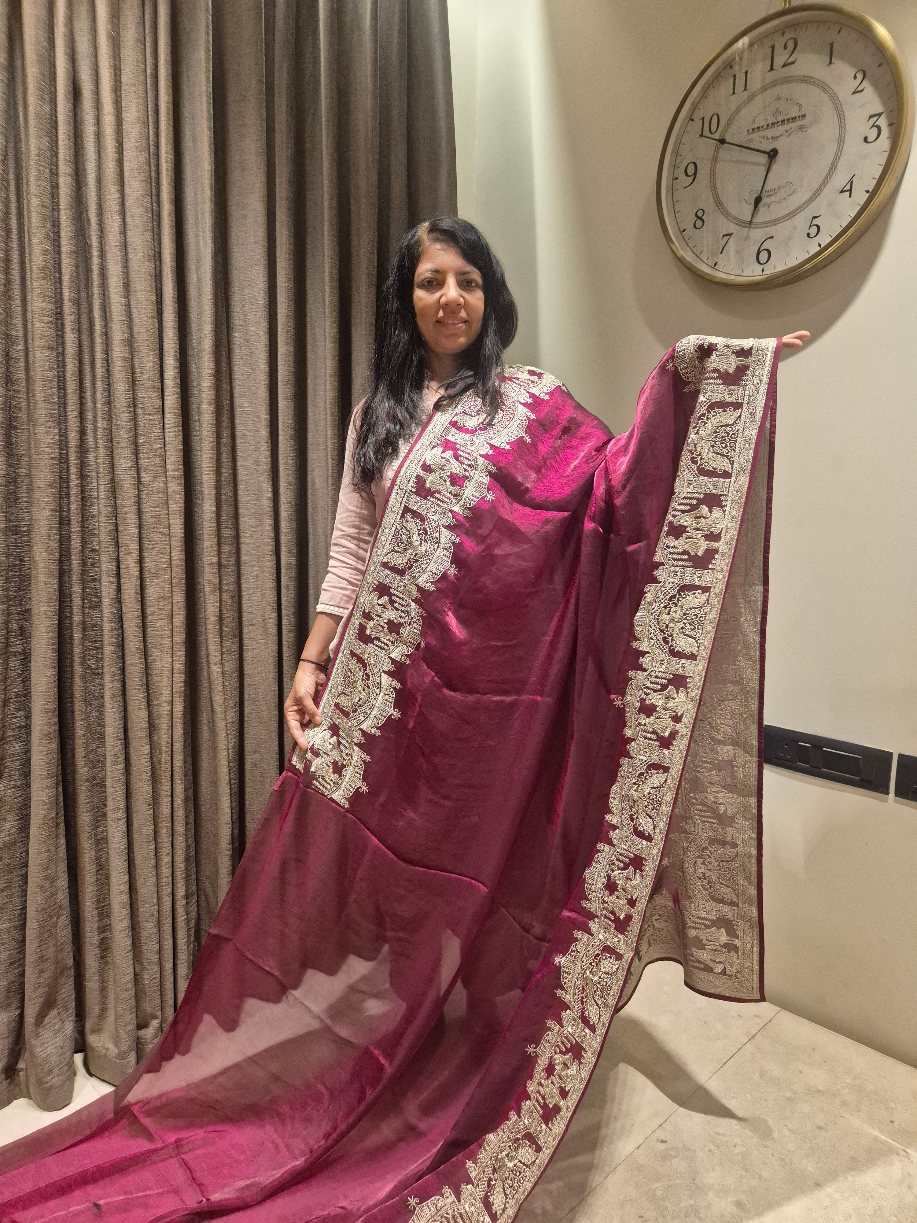 Kalyanam Theme Wedding Saree - Wine