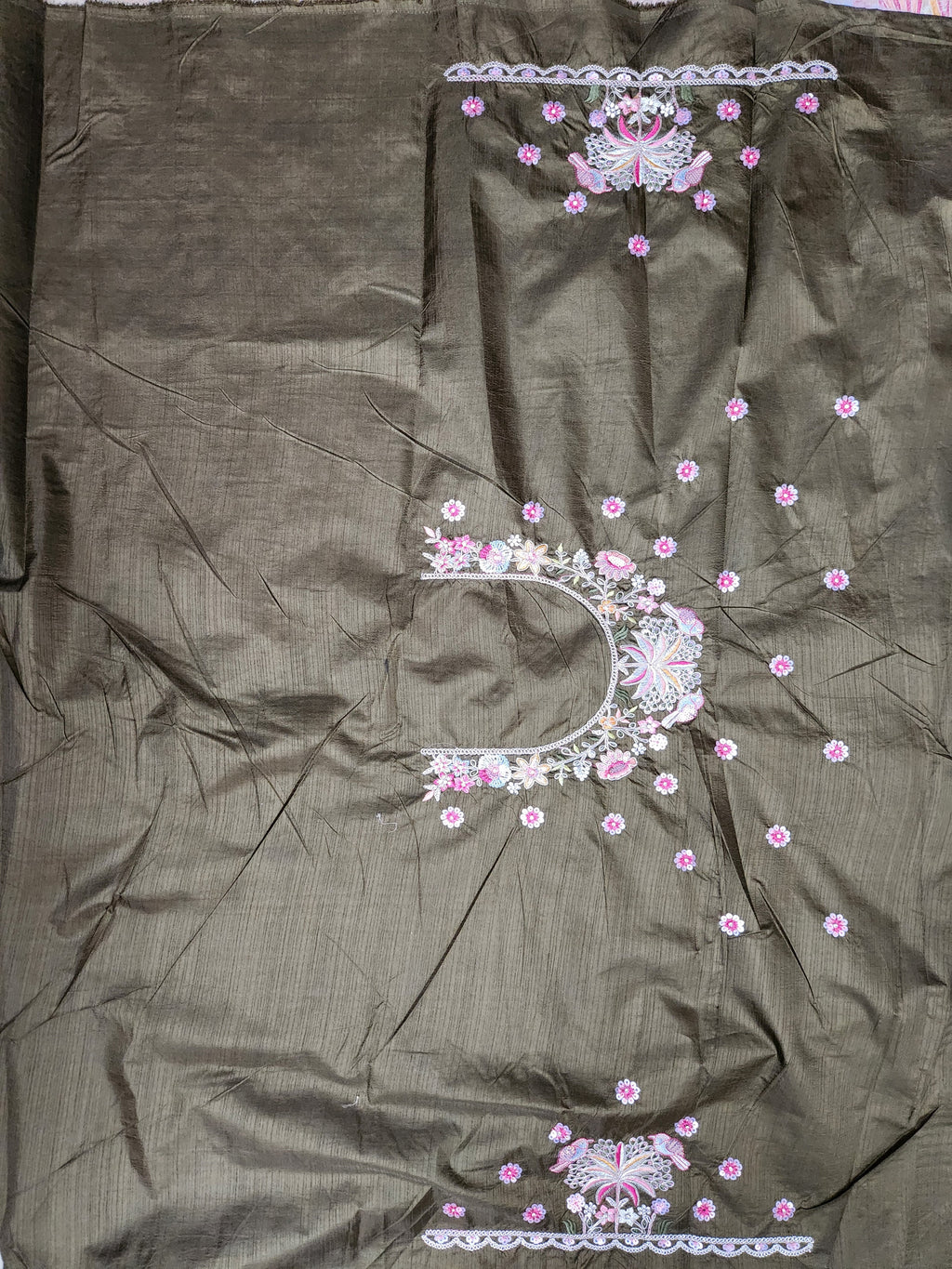Pearl Mist Saree with Ziraf Work Embroidery Soft Beige