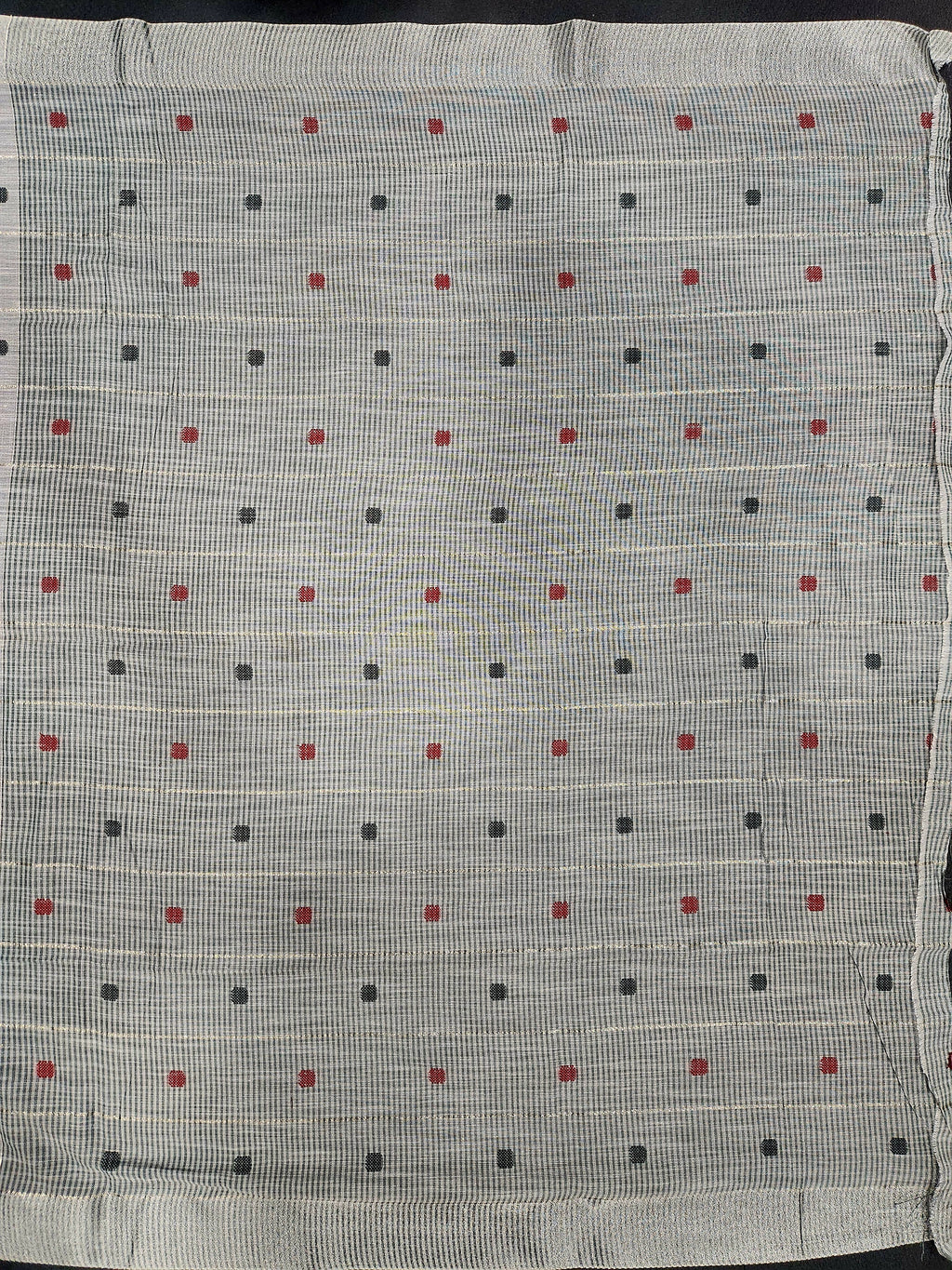 Soft Linen Cotton Saree With Classical Checks Pattern -Grey