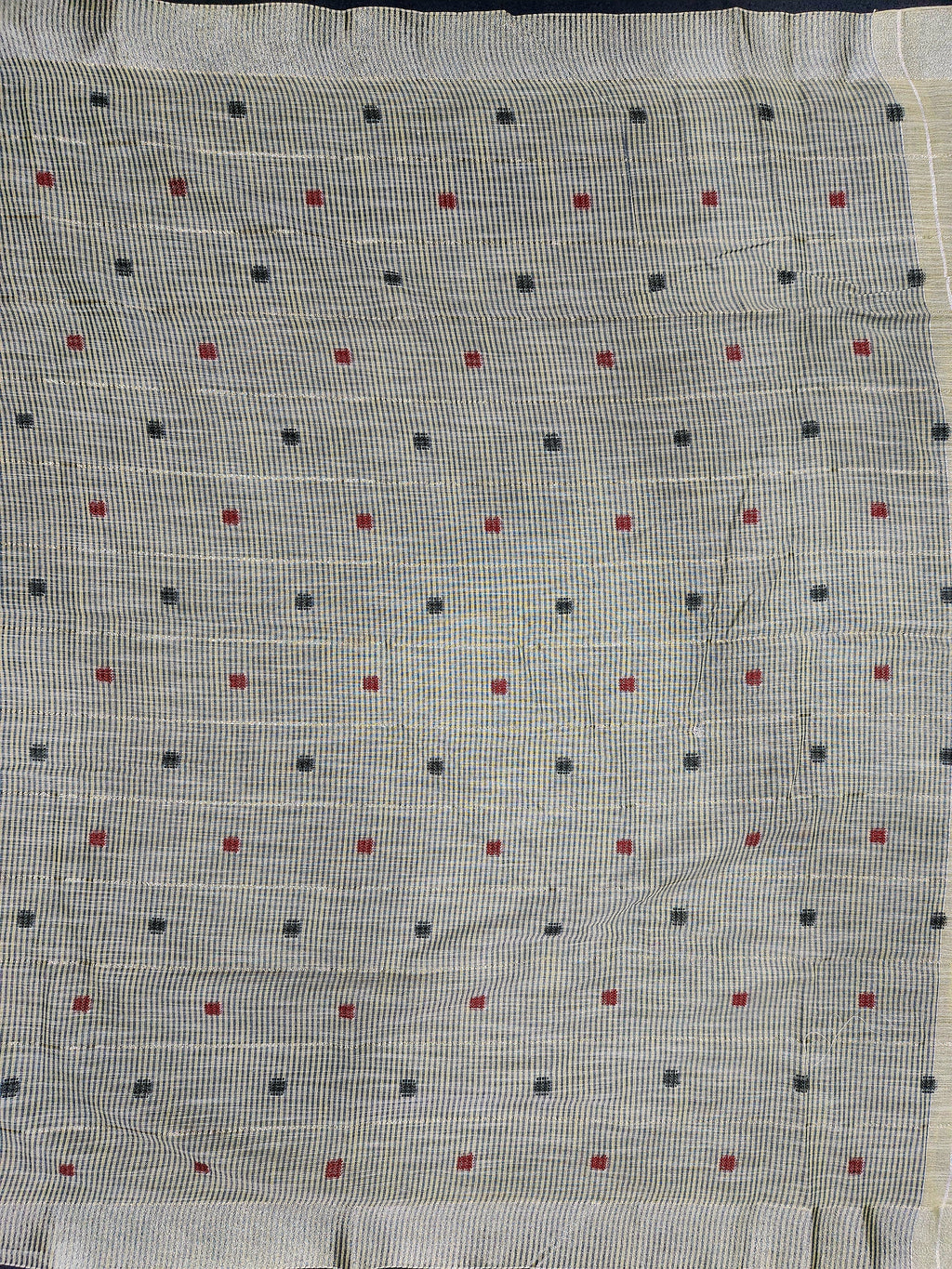 Soft Linen Cotton Saree With Classical Checks Pattern -lemon Yellow