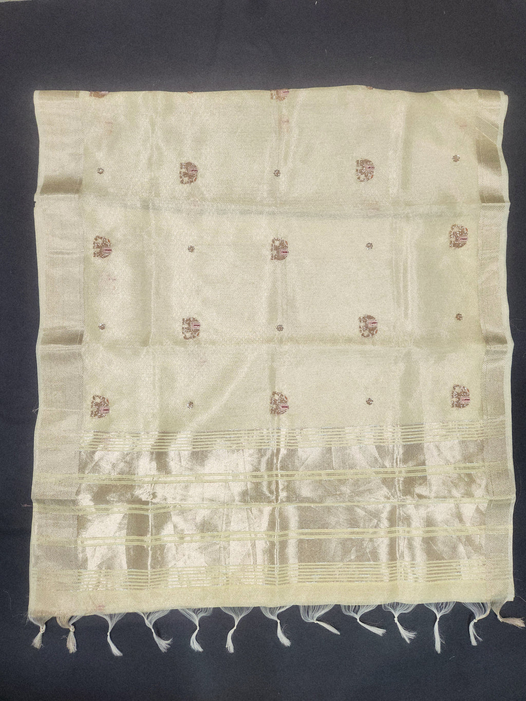 Maheshwari Silk Saree With Broad Stripe Zari Pallu - Yellow