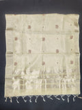 Maheshwari Silk Saree With Broad Stripe Zari Pallu - Yellow