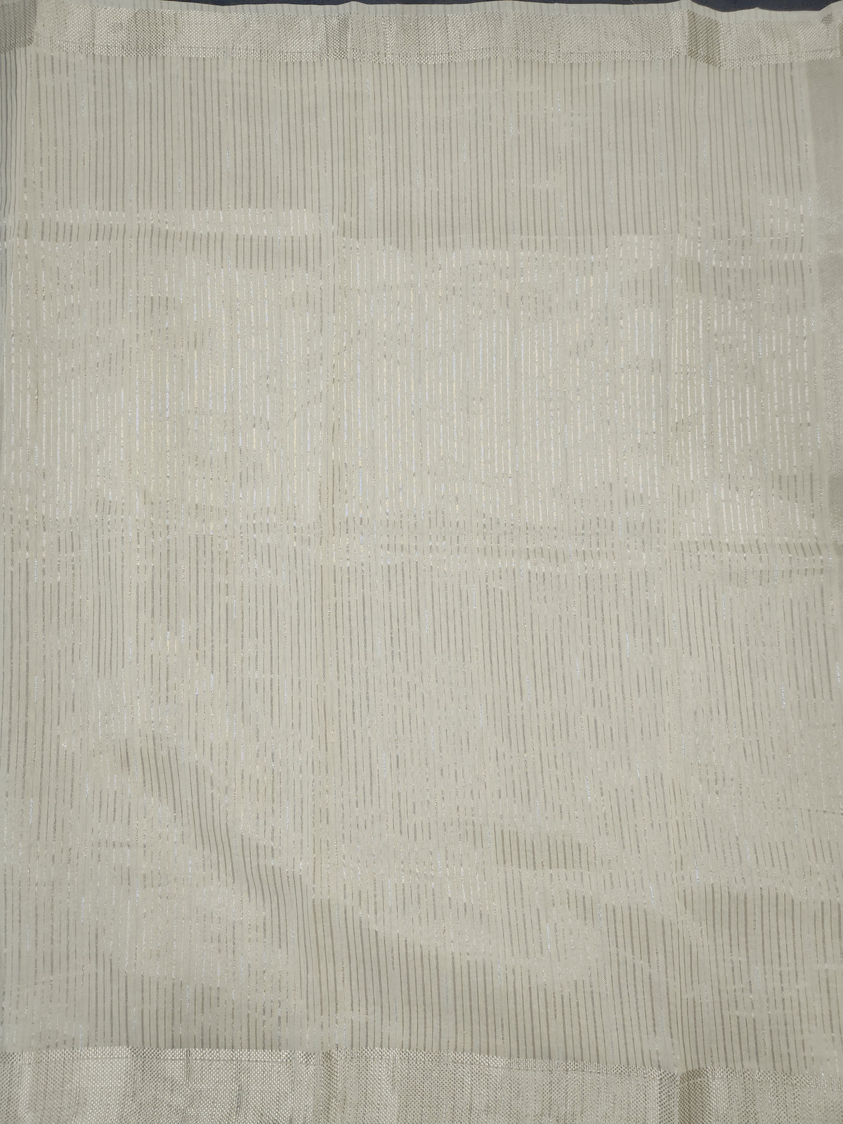 Maheshwari Silk Saree With Broad Stripe Zari Pallu - Yellow