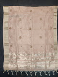 Maheshwari Silk Saree With Broad Stripe Zari Pallu - Peach