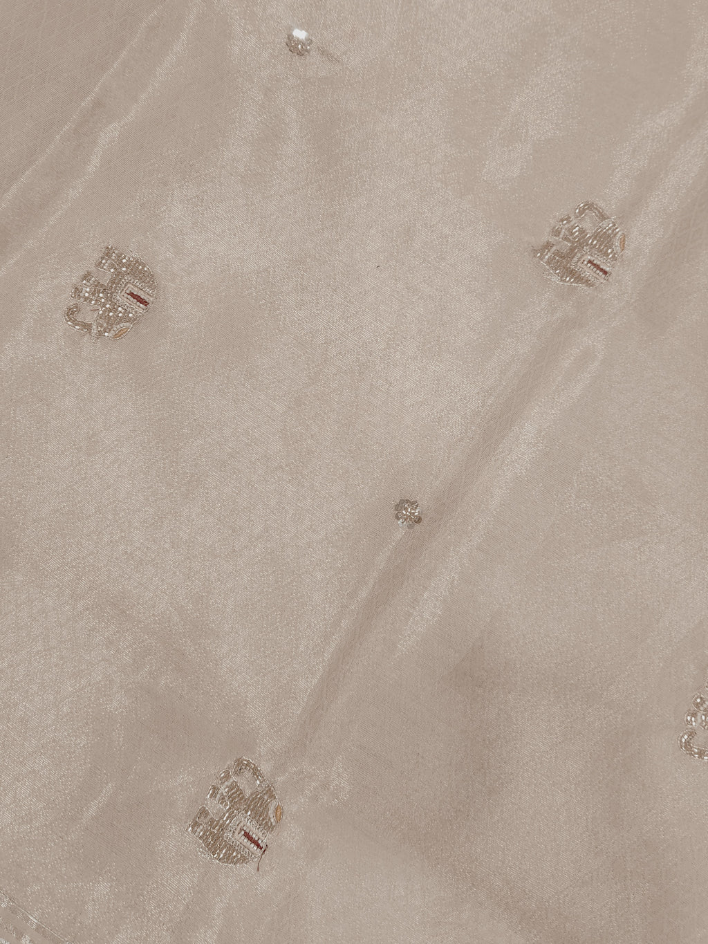 Maheshwari Silk Saree With Broad Stripe Zari Pallu - Peach