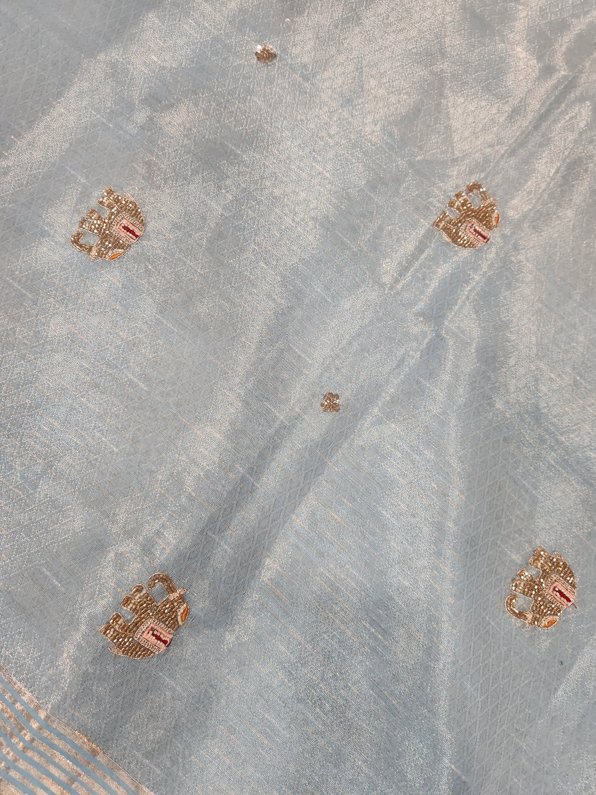 Maheshwari Silk Saree With Broad Stripe Zari Pallu - Blue