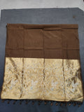 Soft Cotton Saree Embroidery with Zari Pallu-Coffee