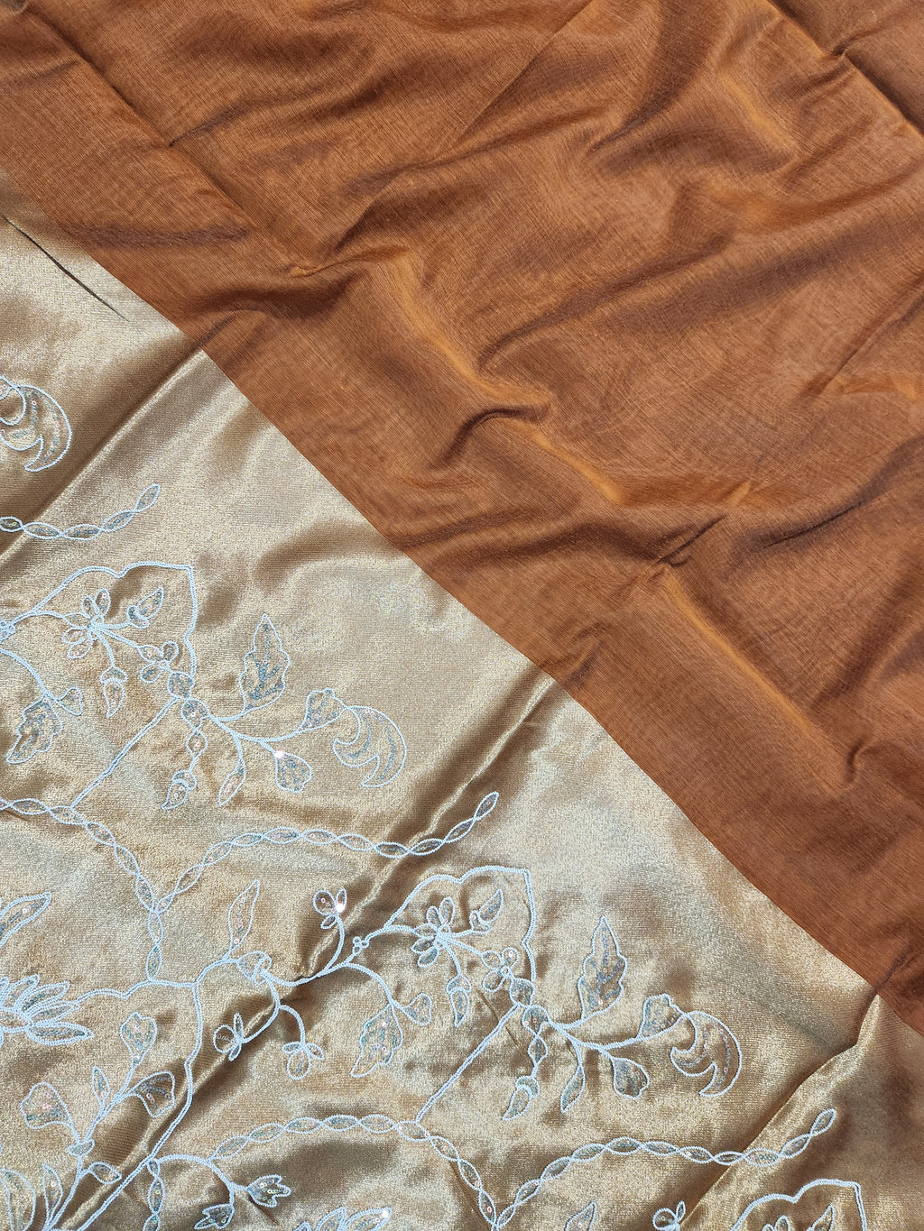 Soft Cotton Saree Embroidery with Zari Pallu-Orange