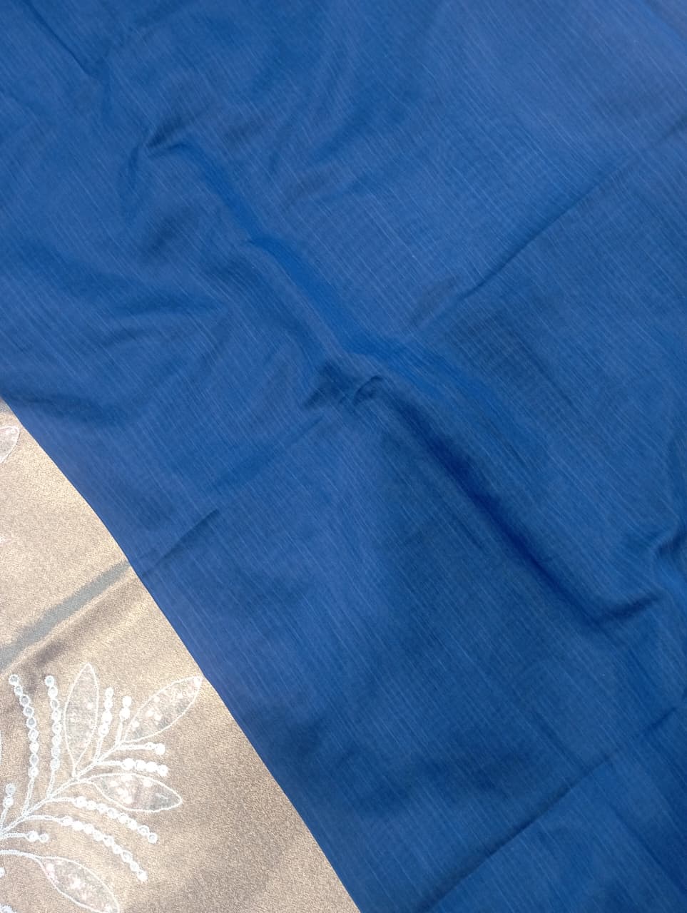 Premium Pure Cotton Saree With Zari Pallu With Heavy Seq -BLUE