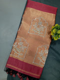Elegent Pure Cotton Saree With Zari Pallu With Heavy Seq -BABY PINK