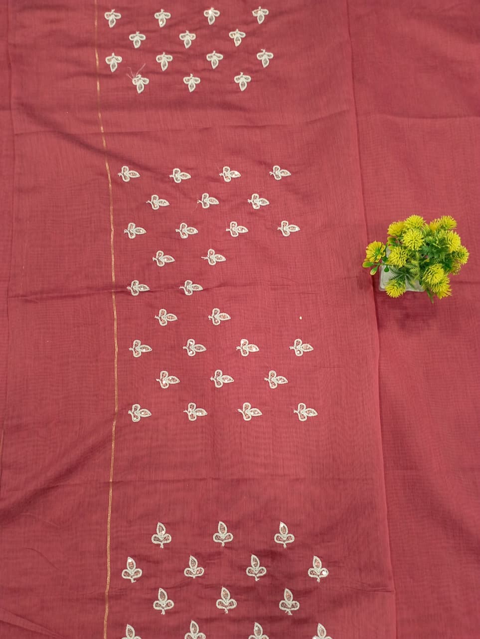 Elegent Pure Cotton Saree With Zari Pallu With Heavy Seq -BABY PINK