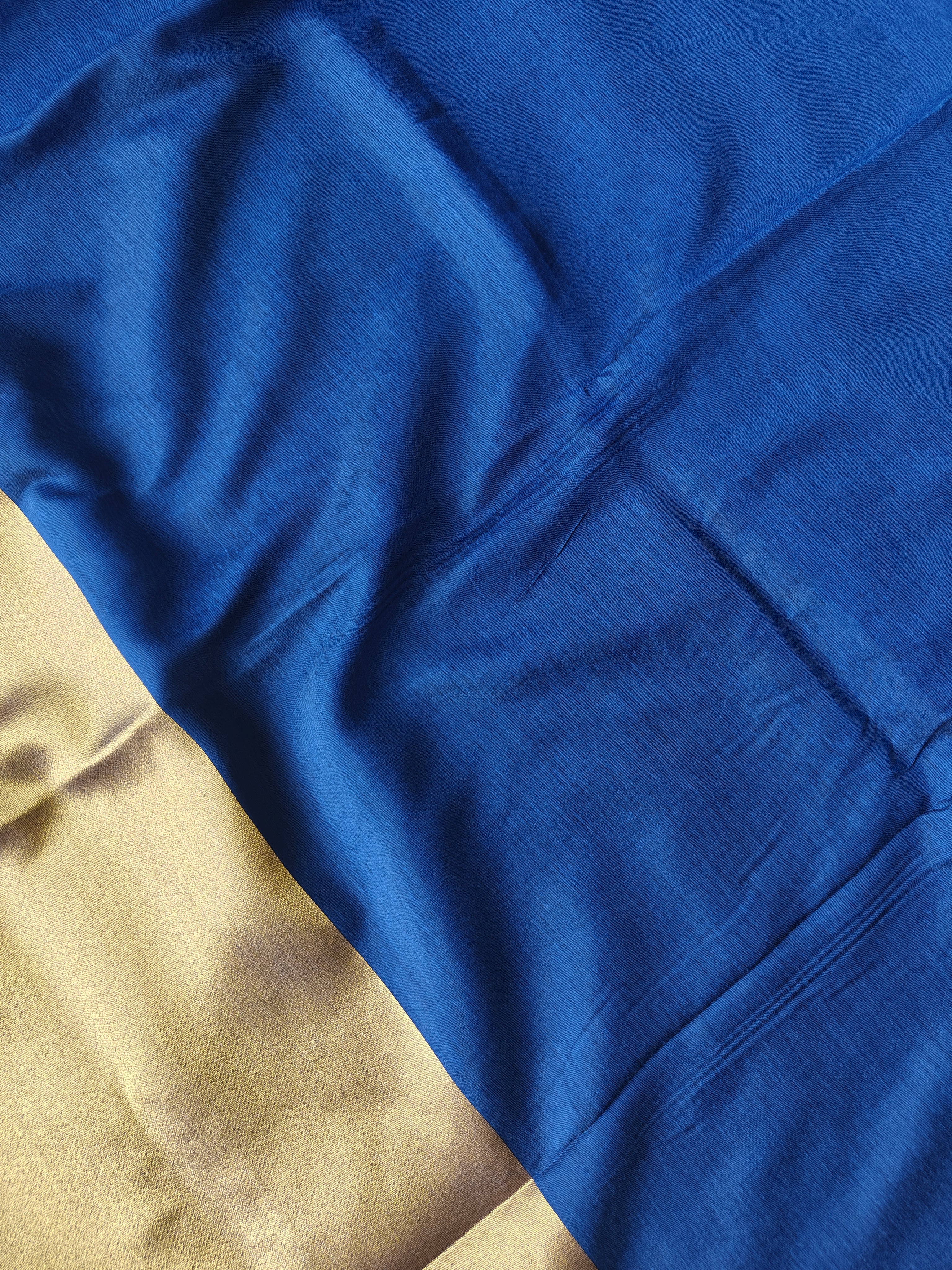 Premium Pure Cotton Saree With Zari Pallu -BLUE