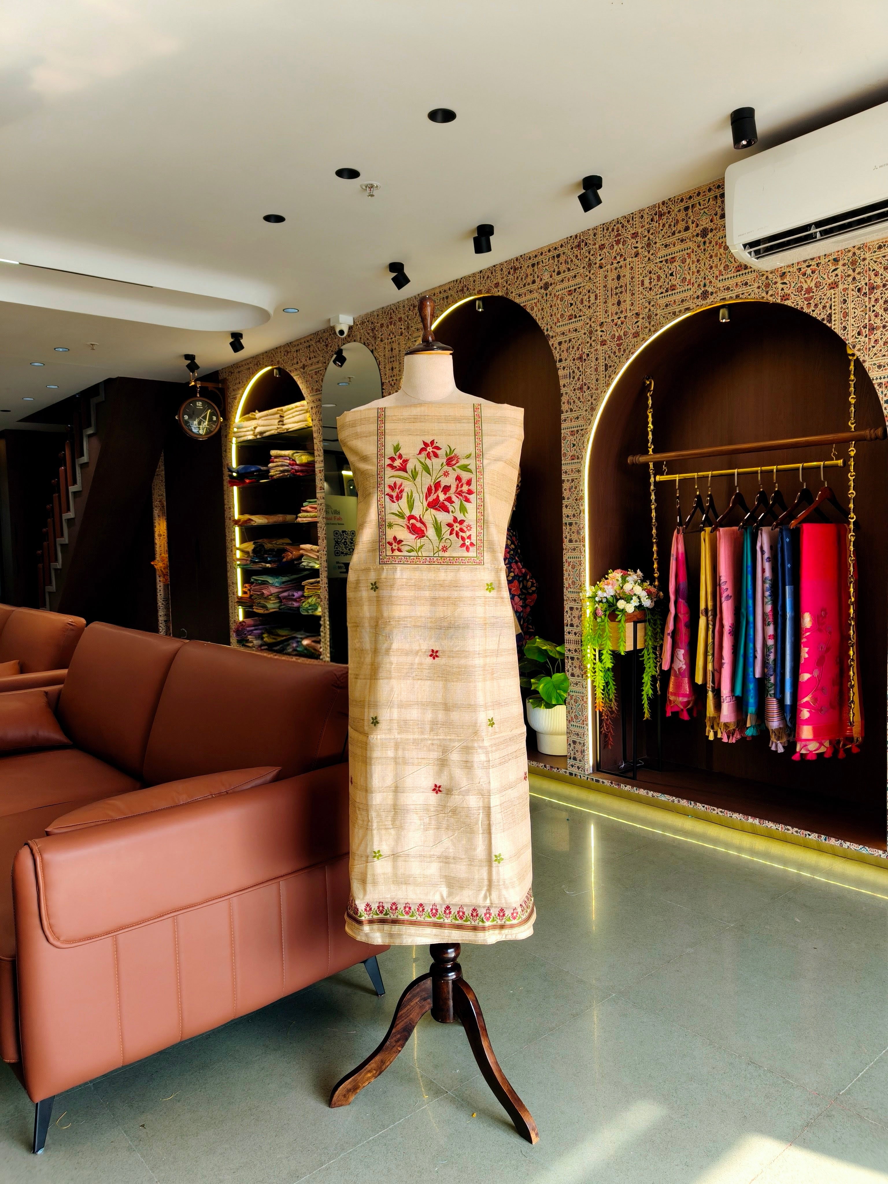 Gicha Cotton Floral Unstitched Suit- Chiku