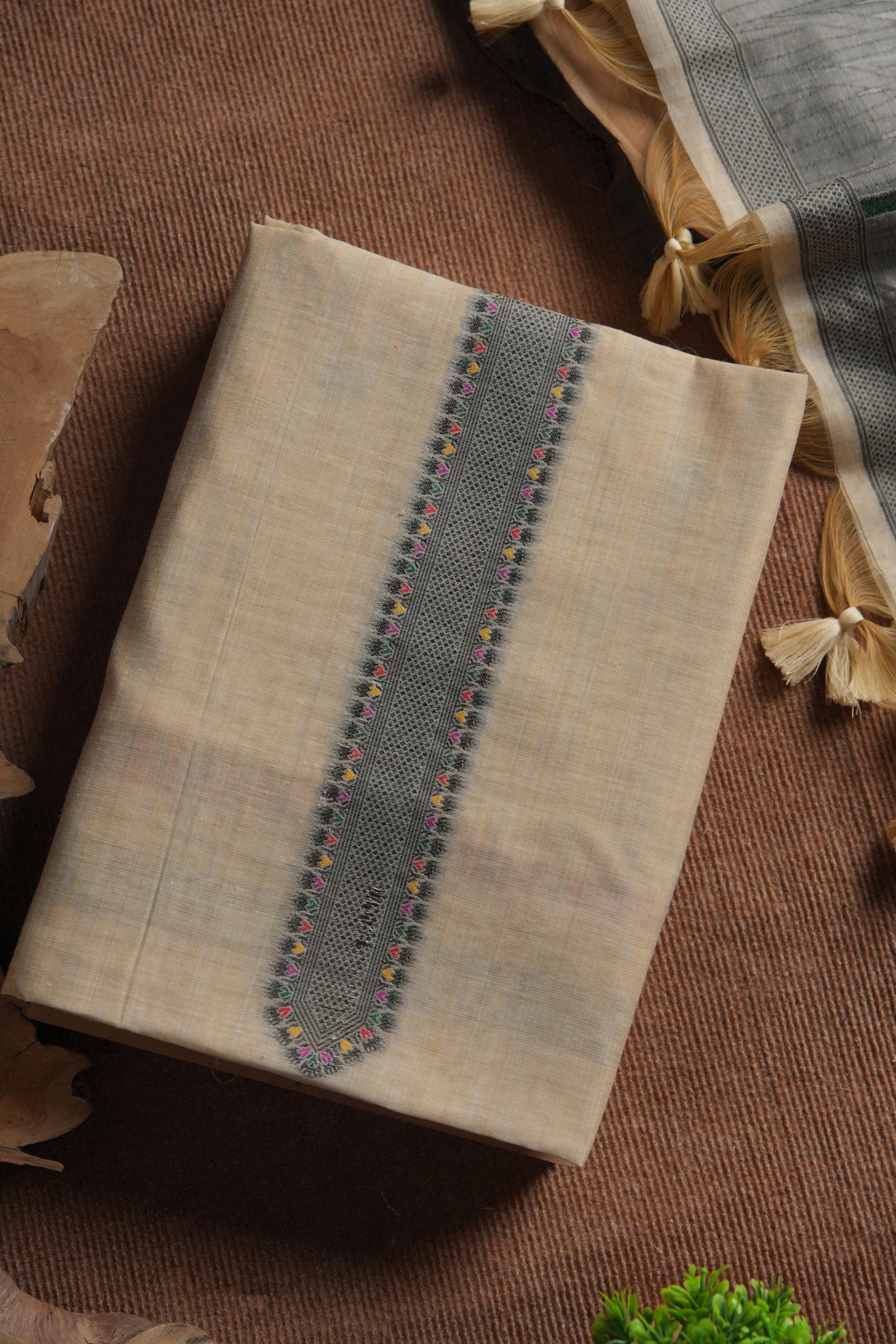 Chandni Lotus Pure Linen Suit - CHIKU