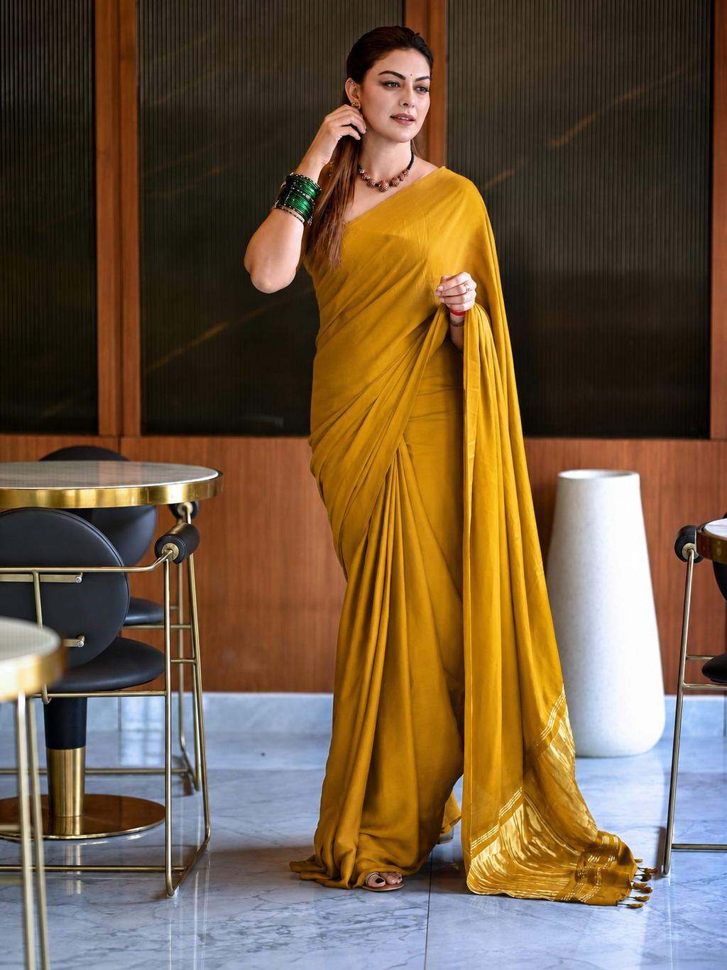 Royal Mustard Silk Lagdipata Saree