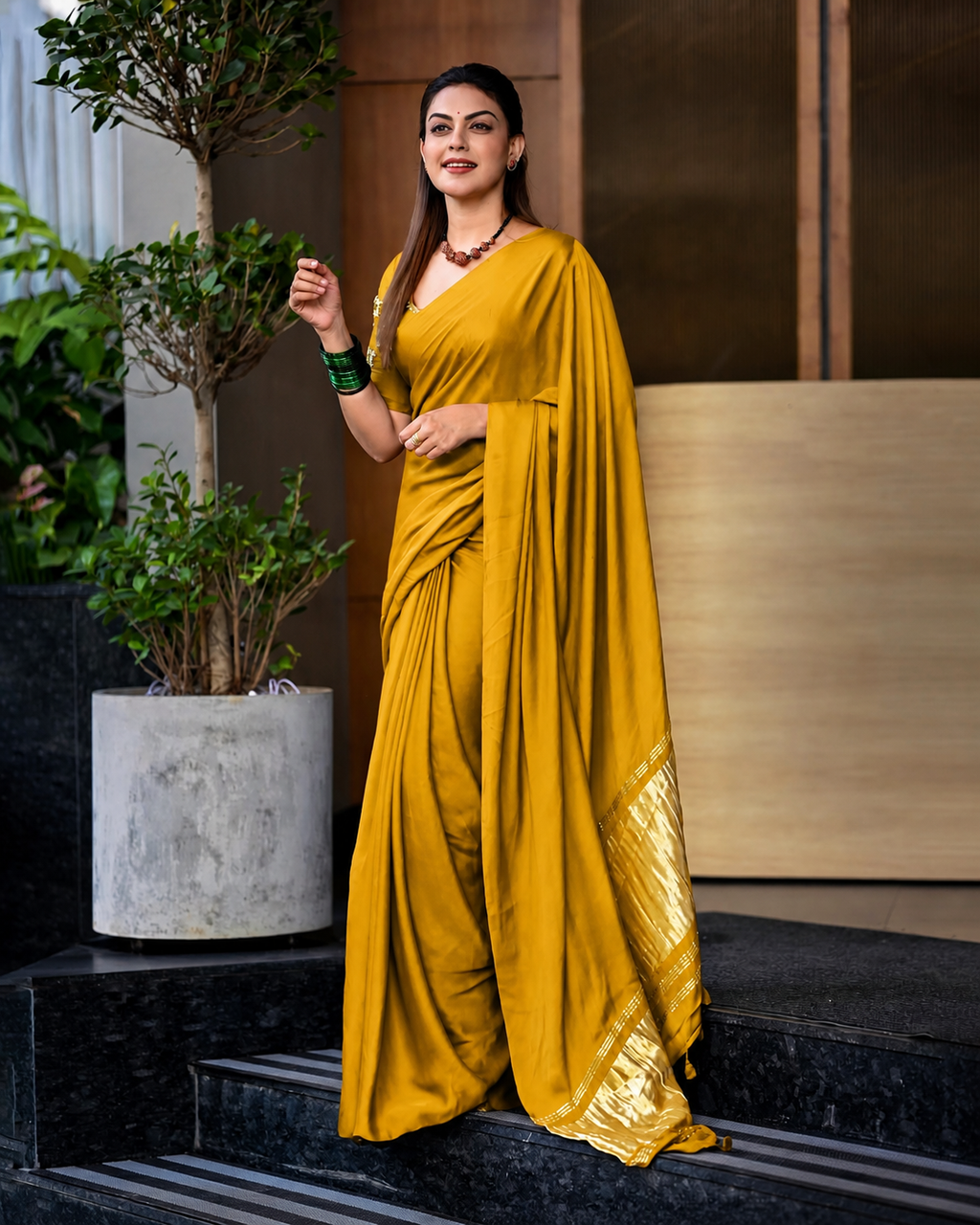Royal Mustard Silk Lagdipata Saree