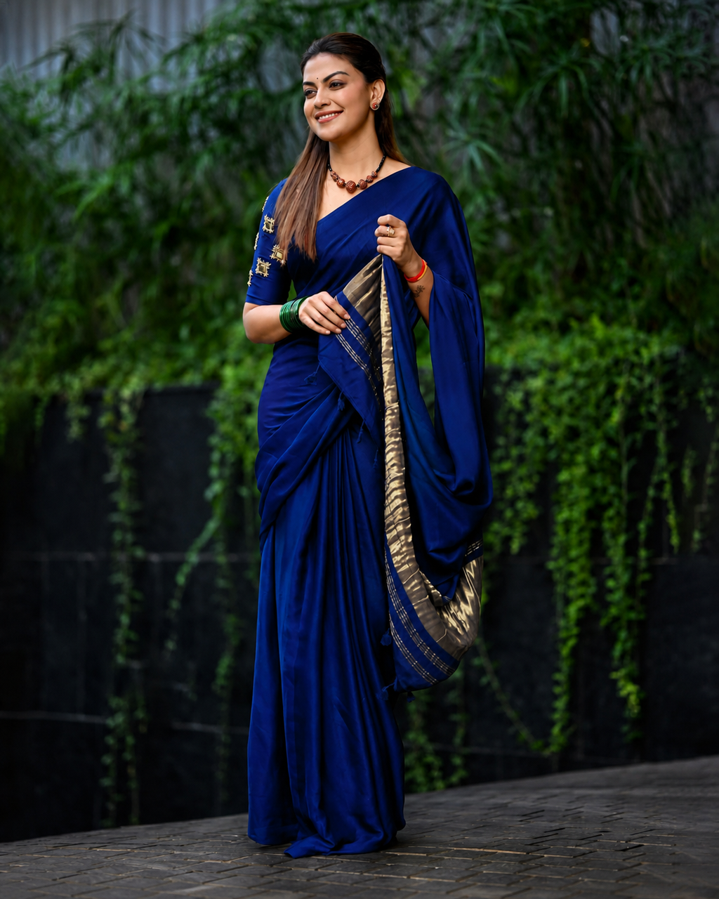 Royal Navy Blue Silk Lagdipata Saree