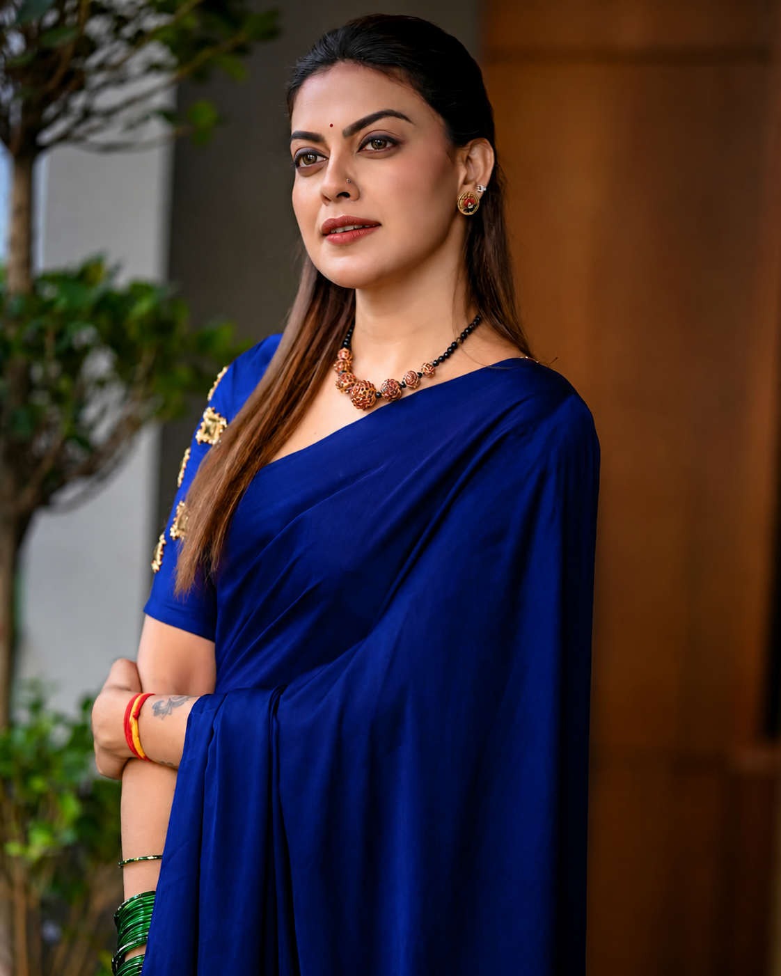 Royal Navy Blue Silk Lagdipata Saree