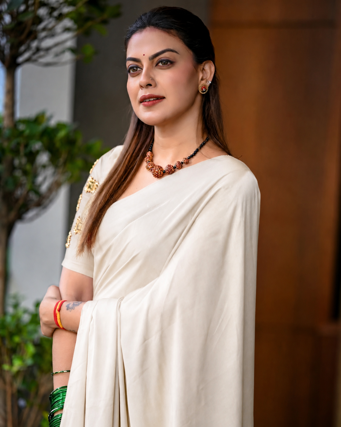 Royal White Silk Lagdipata Saree