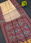 Ikkat Inspired Patola Soft Cotton Saree - Lavendar