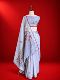 Linen With Frenchknot Saree - Purple