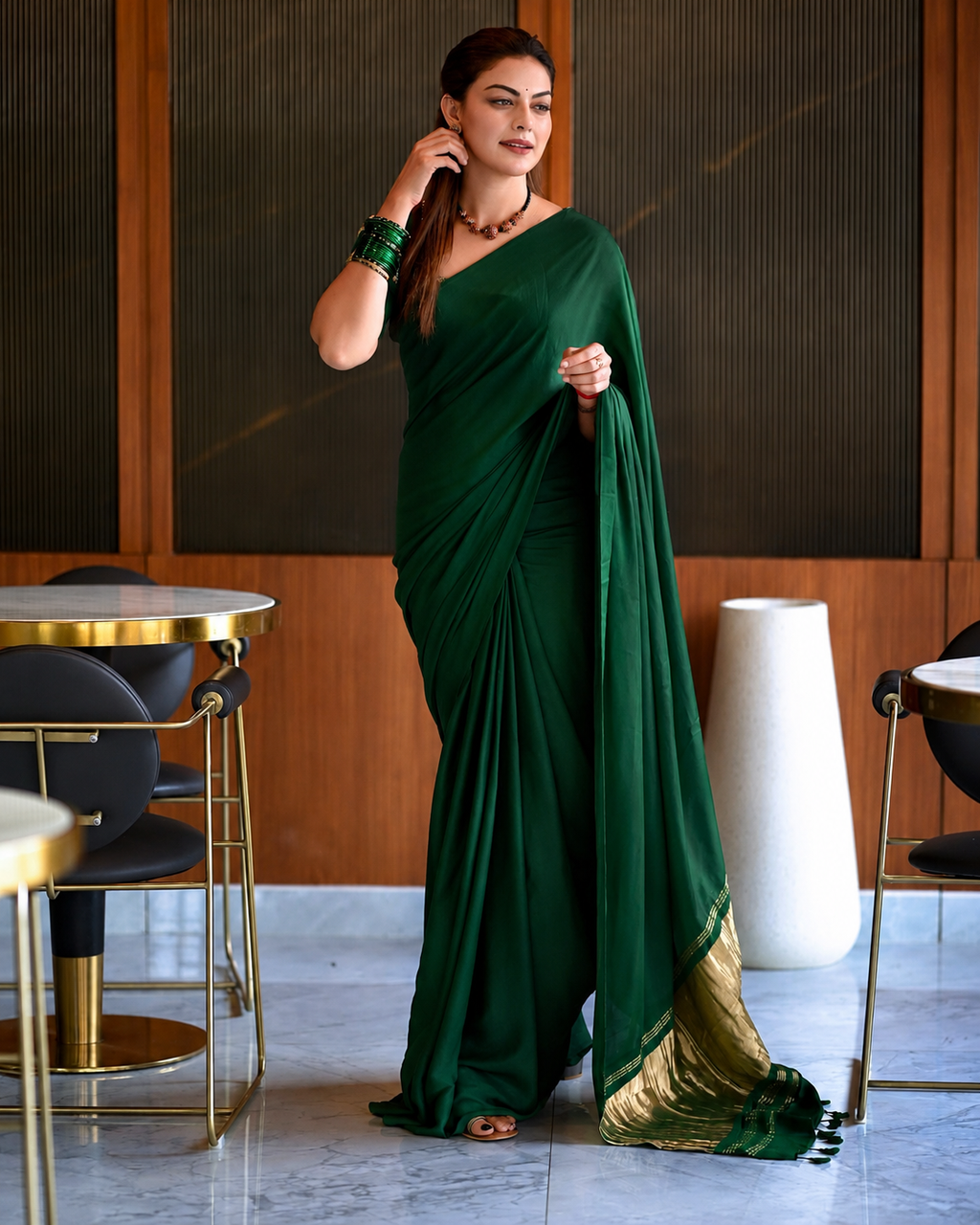 Royal Green Silk Lagdipata Saree