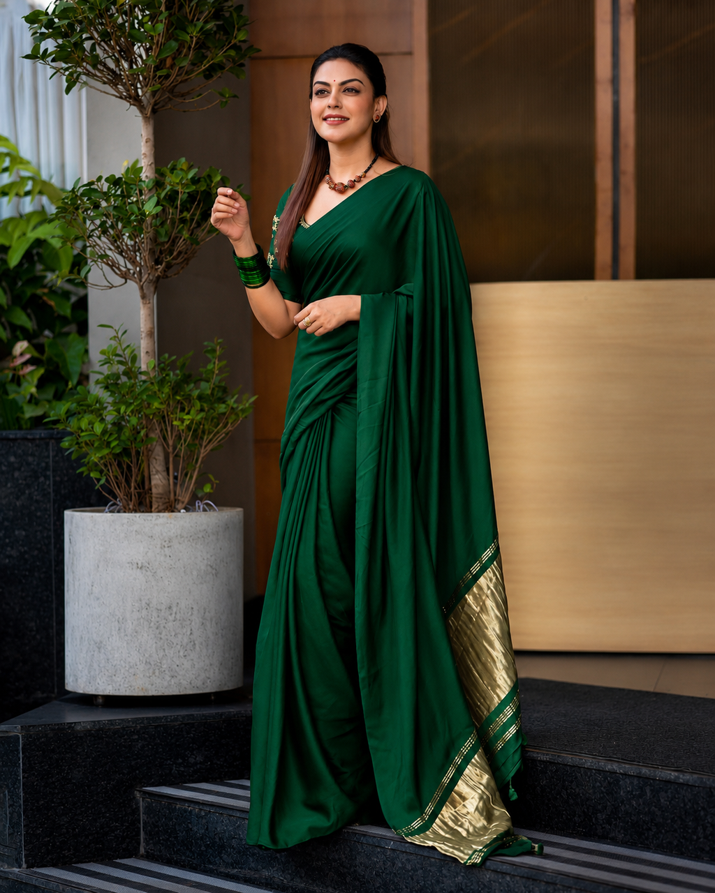 Royal Green Silk Lagdipata Saree