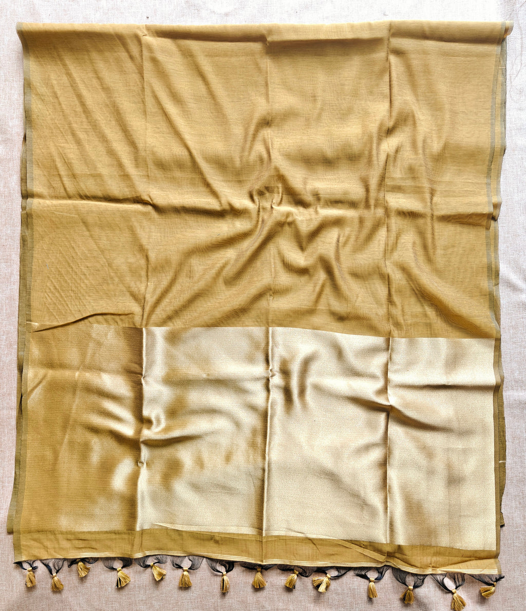 Premium Pure Cotton Saree With Zari Pallu -YELLOW