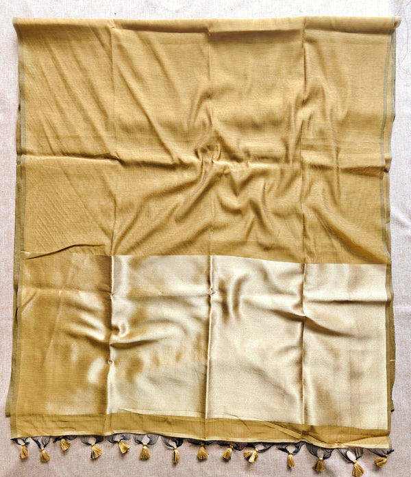 Premium Pure Cotton Saree With Zari Pallu -YELLOW