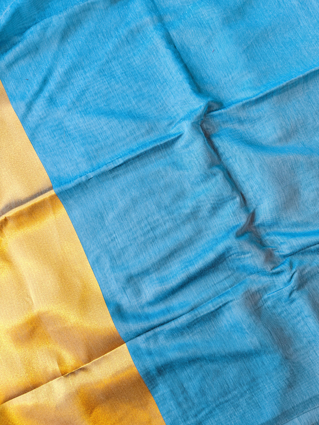 Premium Pure Cotton Saree With Zari Pallu -SKY BLUE