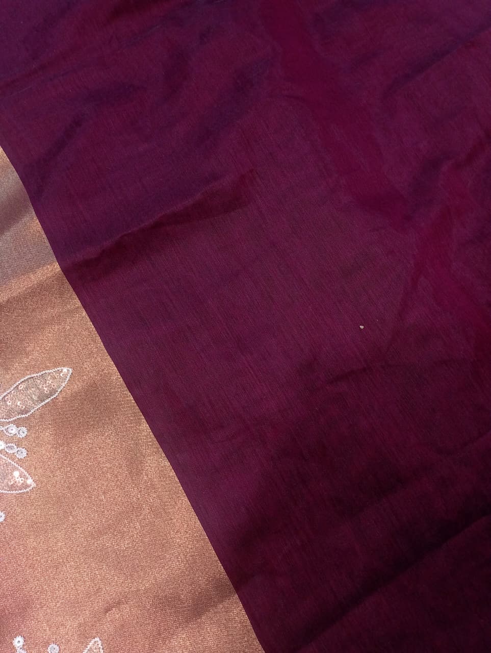 Premium Pure Cotton Saree With Zari Pallu With Heavy Seq -MAROON