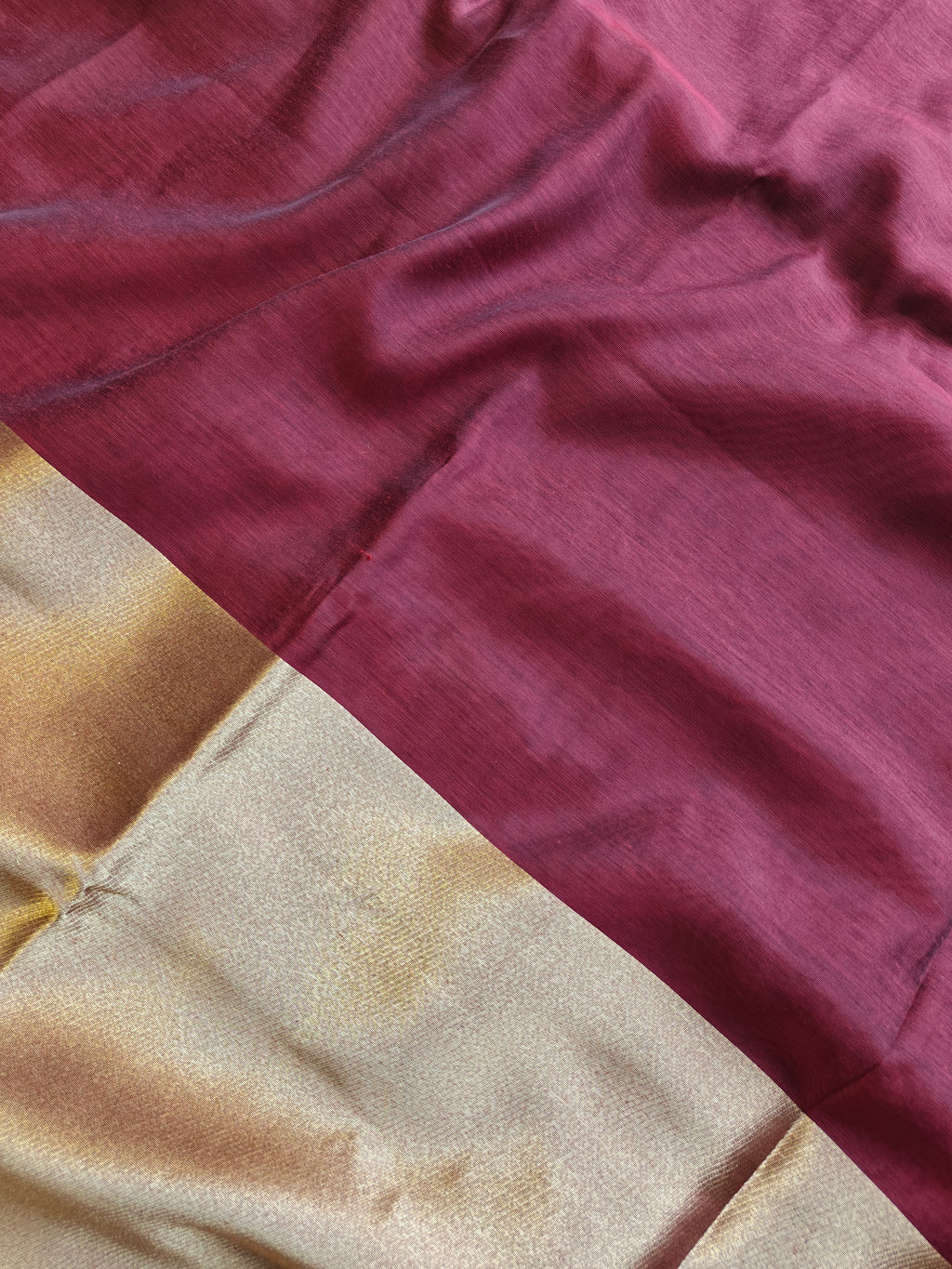 Premium Pure Cotton Saree With Zari Pallu -MAROON