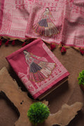 Rang Mahal Muga Cotton Unstitched Suit - Pink