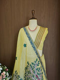 Designer Muga Cotton Saree with Warli Inspired Border-PISTA