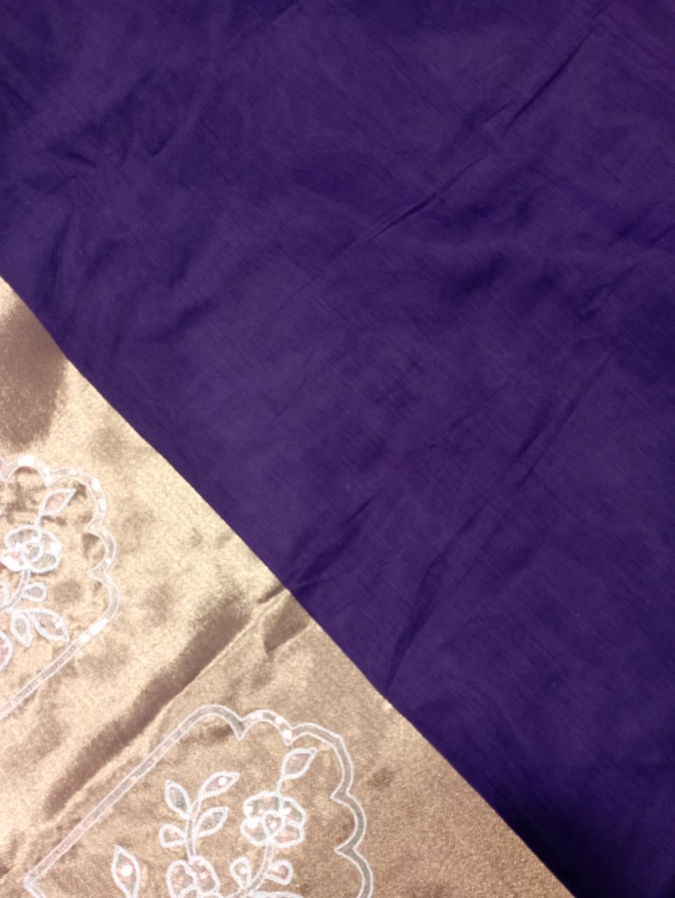 Elegent Pure Cotton Saree With Zari Pallu With Heavy Seq -PURPLE