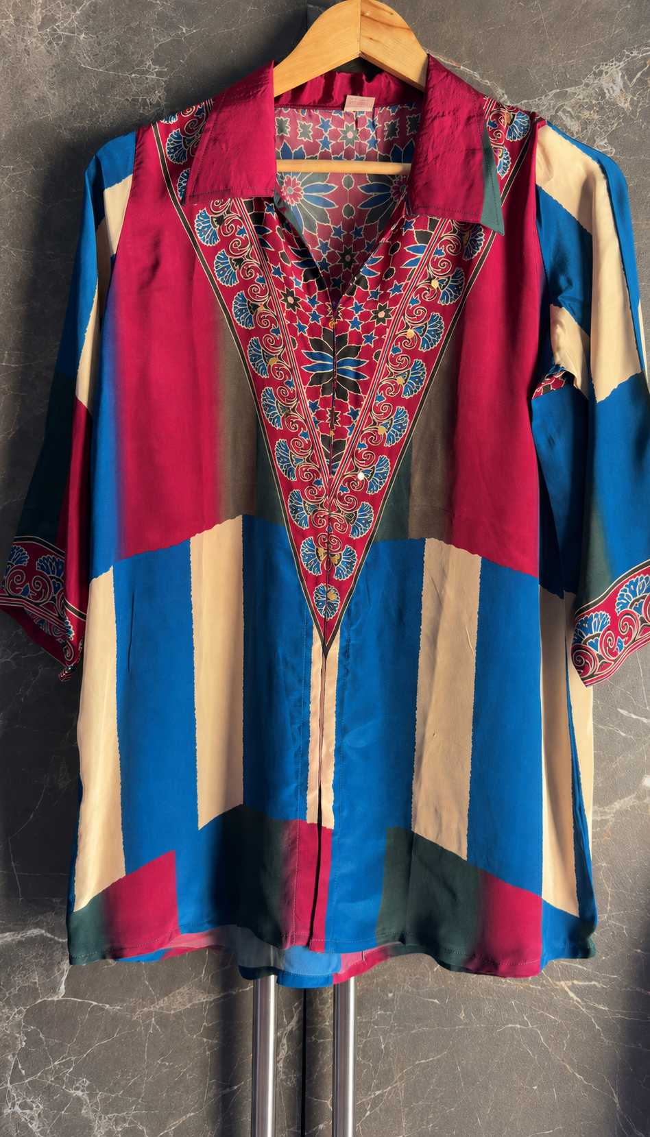 Heritage Print Ajrak Shirt - RANI PINK