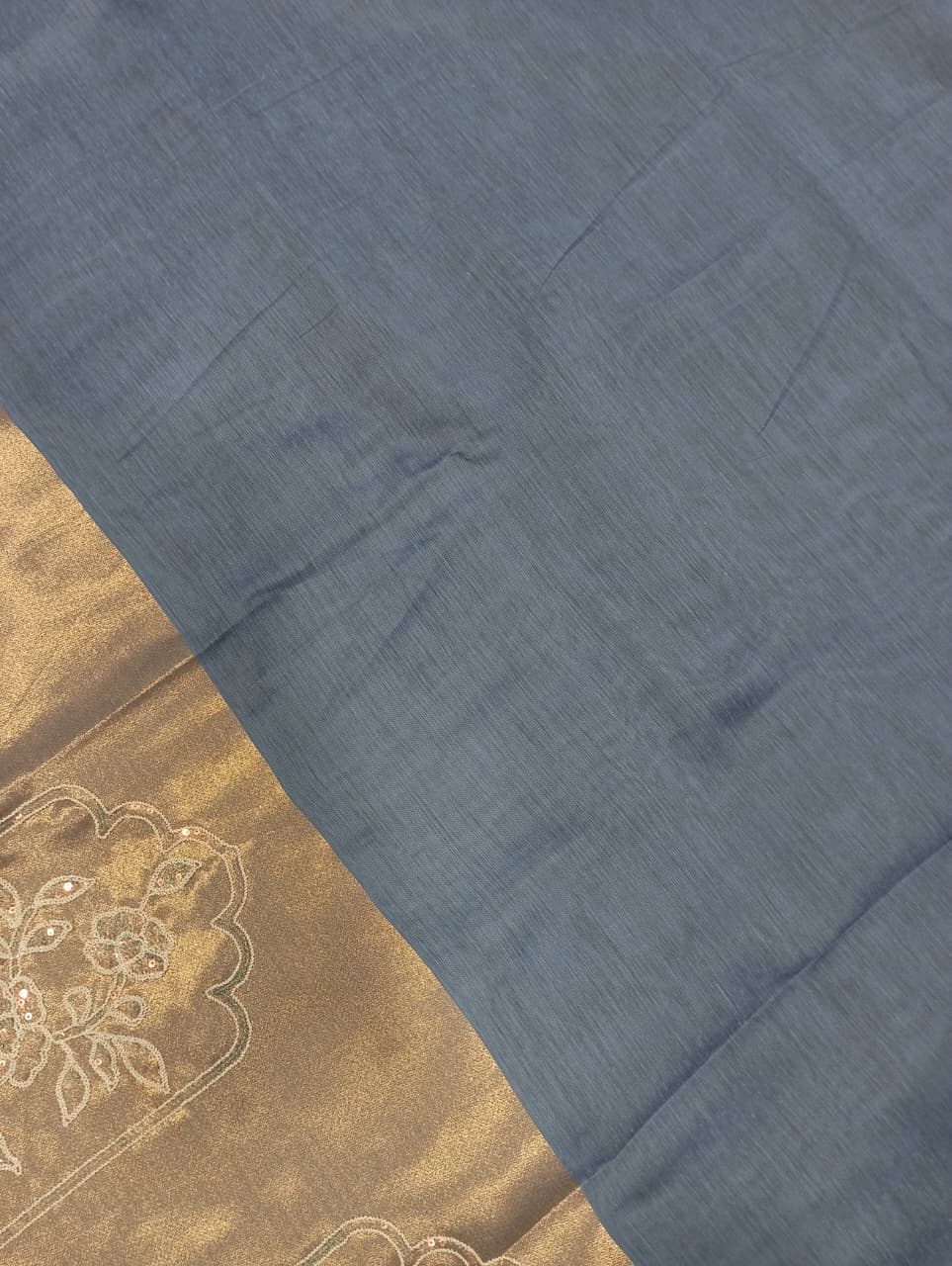 Elegent Pure Cotton Saree With Zari Pallu With Heavy Seq -Sky Blue