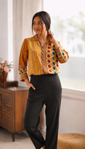 Heritage Print Ajrak Shirt - YELLOW