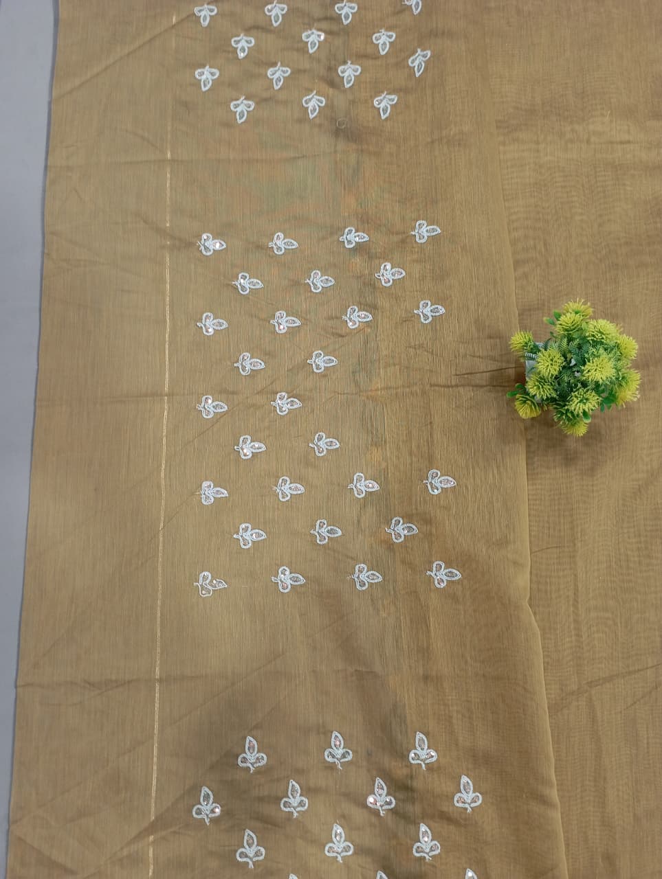 Elegent Pure Cotton Saree With Zari Pallu With Heavy Seq -YELLOW