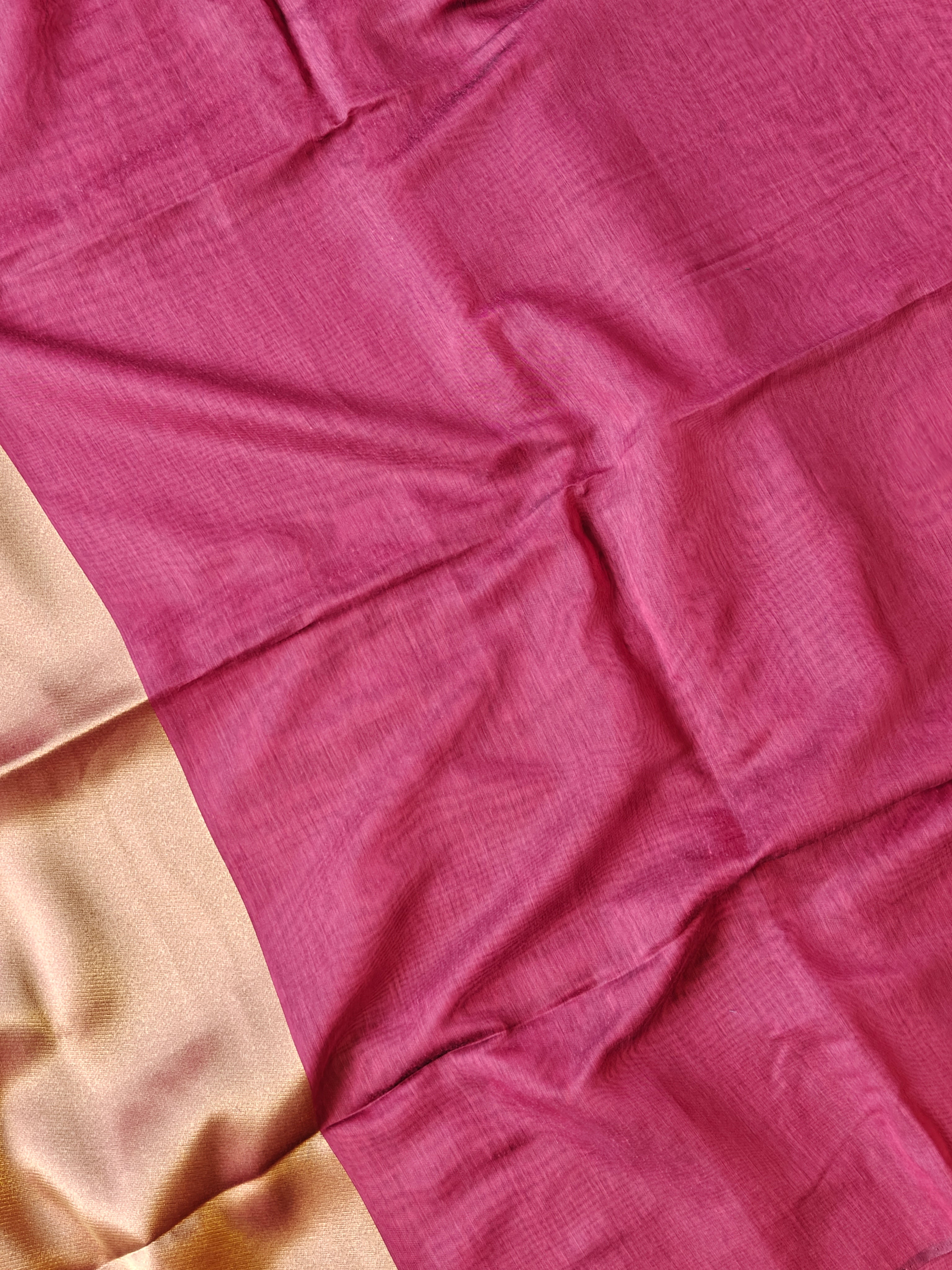 Premium Pure Cotton Saree With Zari Pallu -BABY PINK