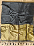 Premium Pure Cotton Saree With Zari Pallu -BLACK
