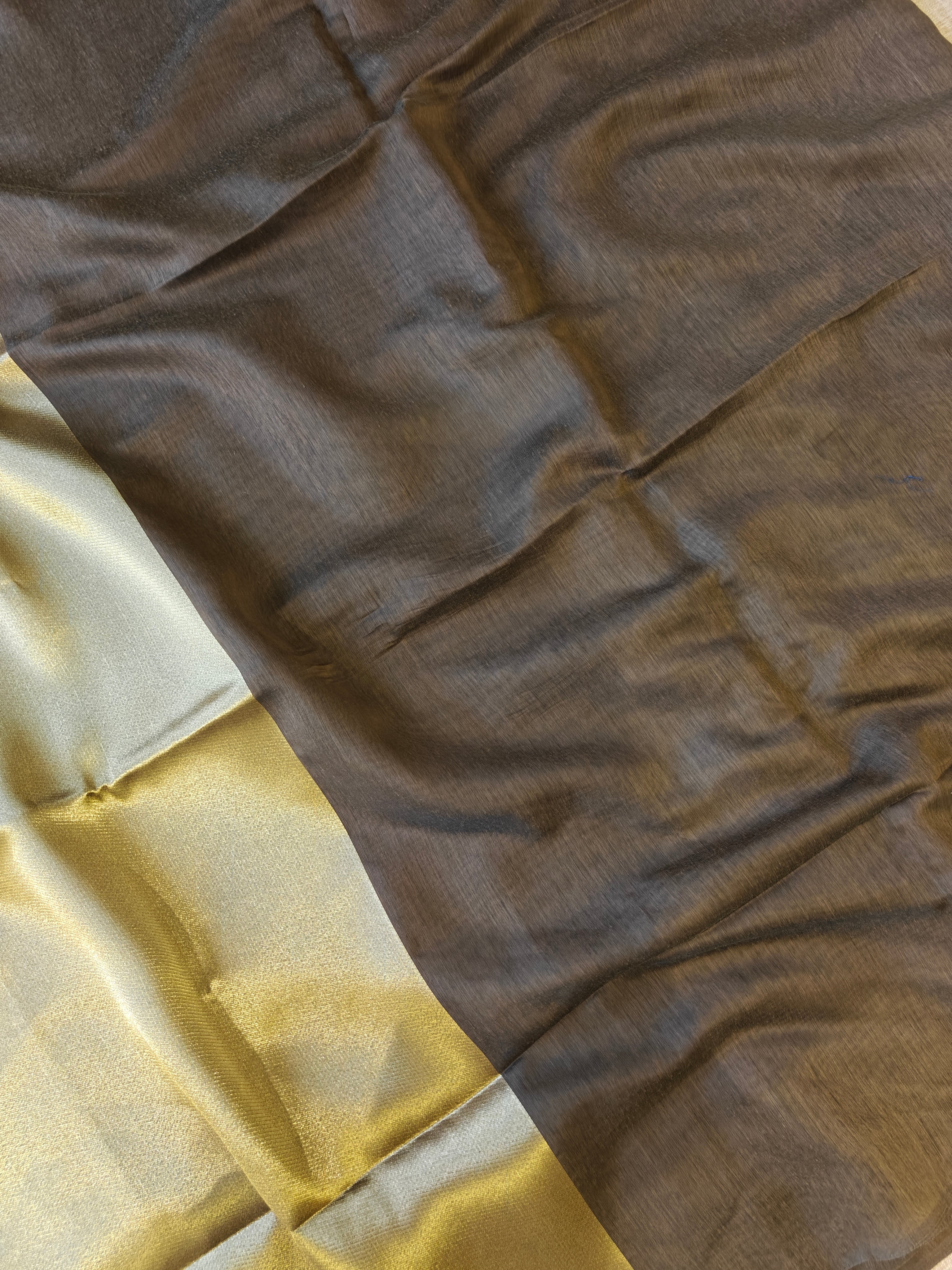 Premium Pure Cotton Saree With Zari Pallu -COFFE