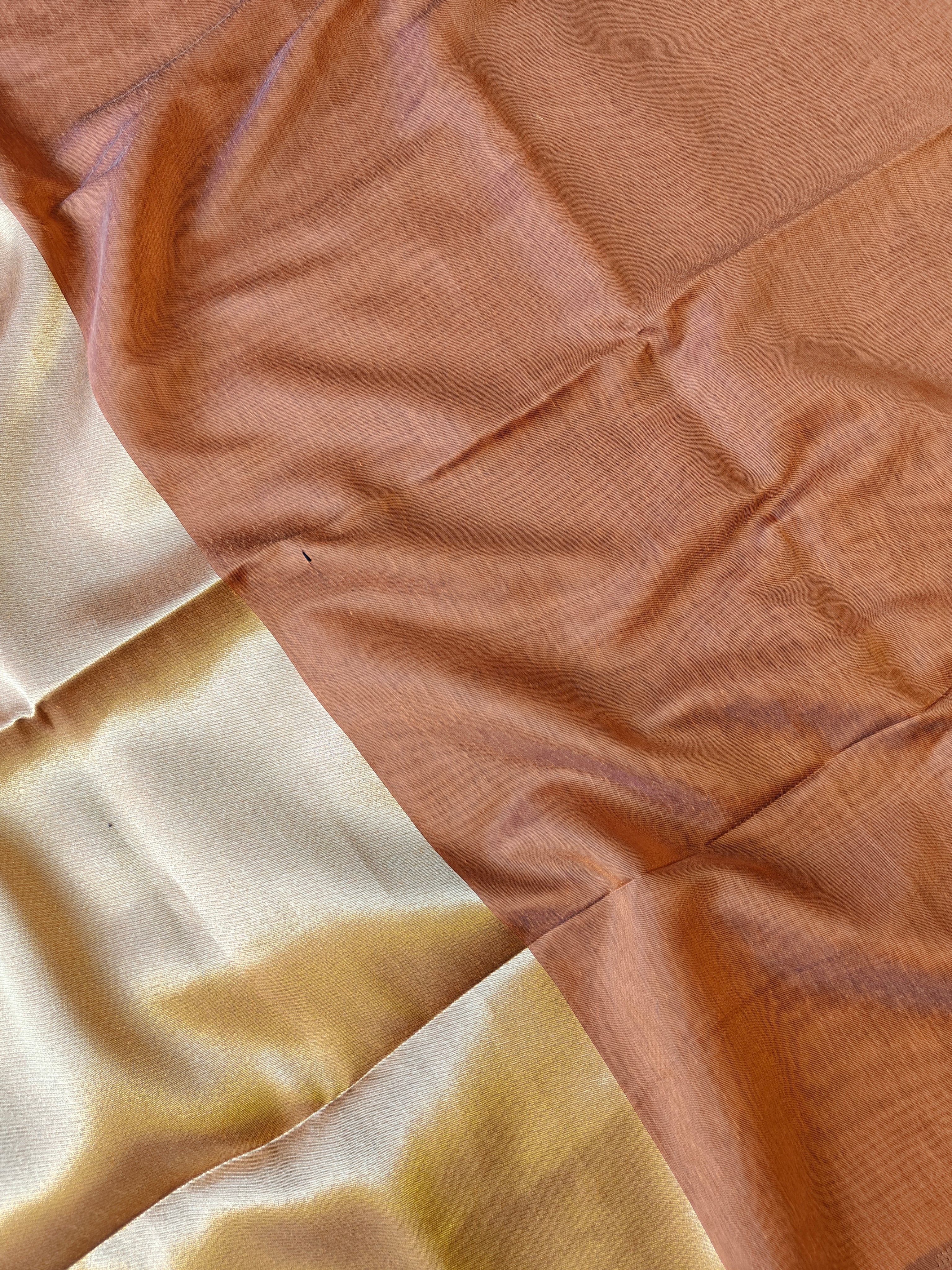 Premium Pure Cotton Saree With Zari Pallu -ORANGE