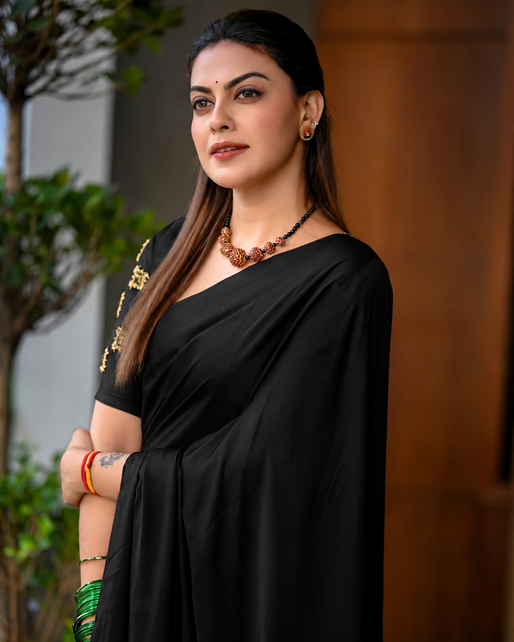Royal Black Silk Lagdipata Saree