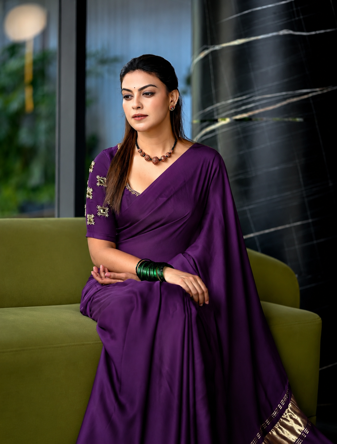 Royal Purplle Silk Lagdipata Saree