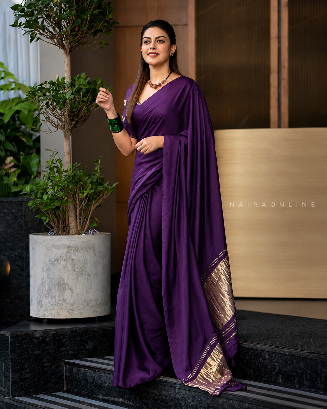 Royal Purplle Silk Lagdipata Saree