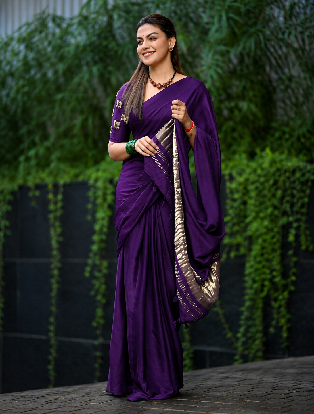 Royal Purplle Silk Lagdipata Saree